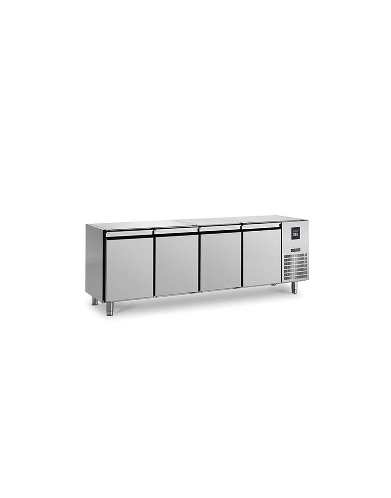 VASCHETTA REFRIGERATA - 390 L - GRUPPO INCASSATO 4 PORTE SENZA PIANO DI LAVORO - PROFONDITÀ 600 - FREDDO POSITIVO