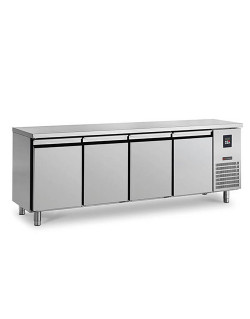 REFRIGERATED COUNTER - 390 L - 4 DOOR UNIT HOUSED CENTRAL - DEPTH 600 - POSITIVE COLD