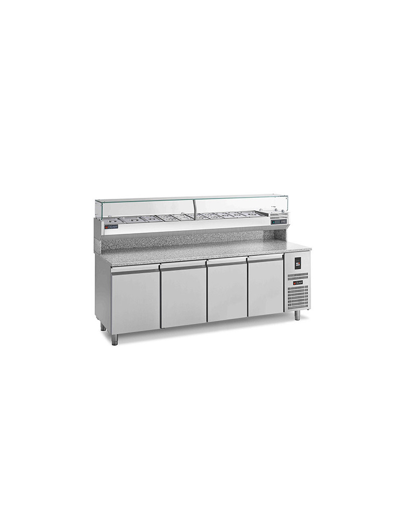 PIZZA UNIT - 360 L - 4 DOORS / DISPLAY BOX 11 GN 1/3 + 1 GN 1/2 - 600 x 400