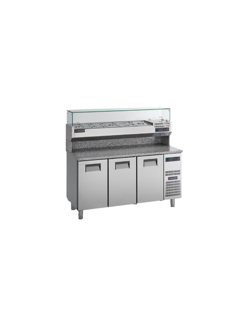 PIZZA UNIT - 360 L - 3 DOORS - 5 DRAWERS / DISPLAY BOX 7 GN 1/3 - GN 1/1