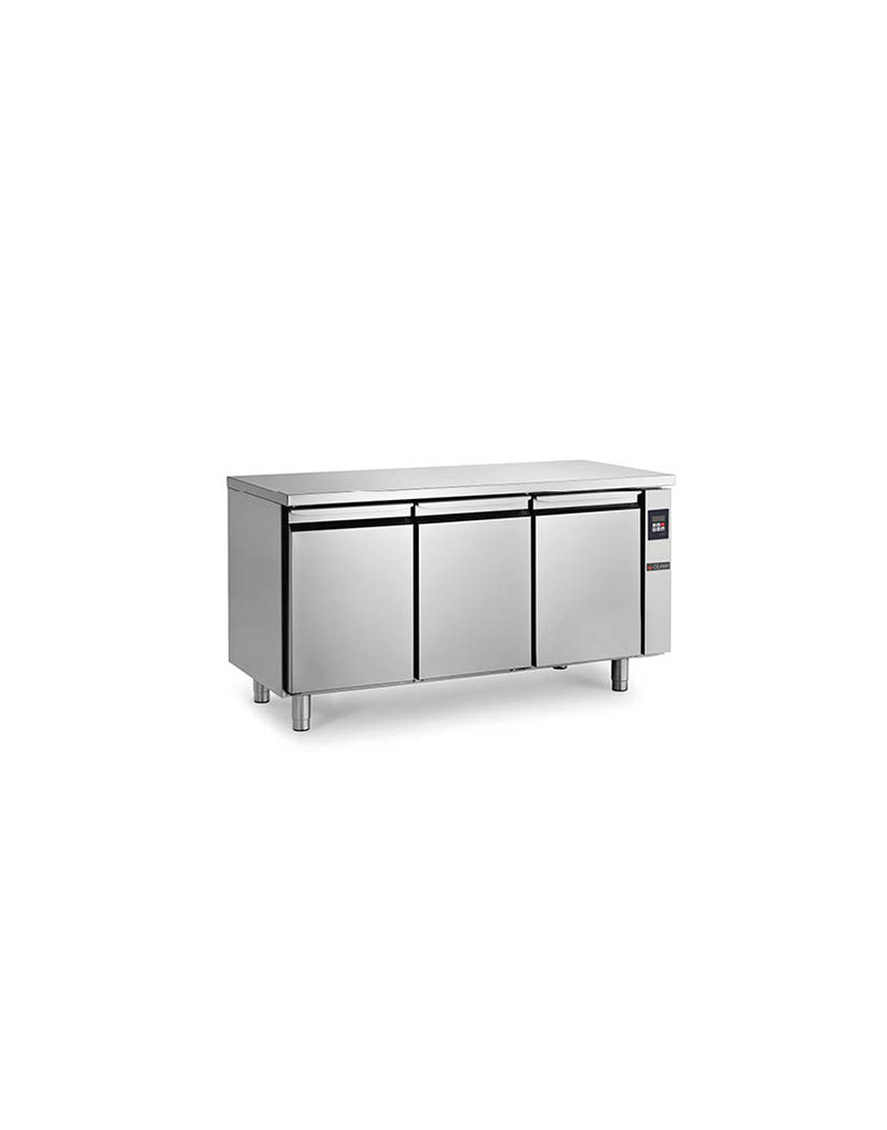 VASCHETTA REFRIGERATA - 410 L - 3 PORTA GRUPPO CENTRALE REMOTA - PROFONDITÀ 700 - GN1/1 - FREDDO POSITIVO