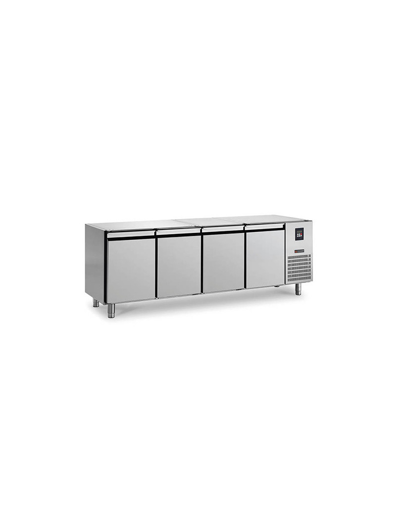 VASCHETTA REFRIGERATA  - 464 L - GRUPPO INCASSATO 4 PORTE SENZA PIANO DI LAVORO - PROFONDITÀ 700 - GN1/1 - FREDDO NEGATIVO