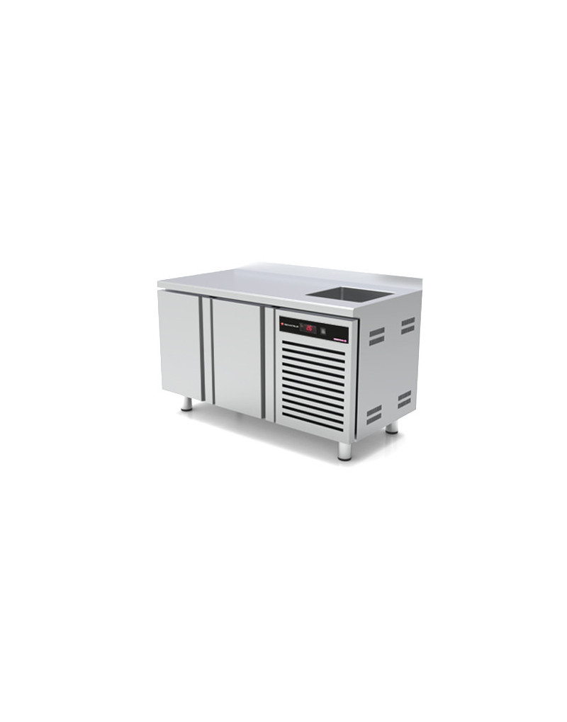 MEUBLE À SANDWICH - 360 L - 2 PORTES - 6 BACS GN1/3 + 1 BAC GN 1/2 - PROFONDEUR 800 - 600 x 400 - INOX MEUBLE À SANDWICH - 360 L - 2 PORTES - 6 BACS GN1/3 + 1 BAC GN 1/2 - PROFONDEUR 800 - 600 x 400 - INOX